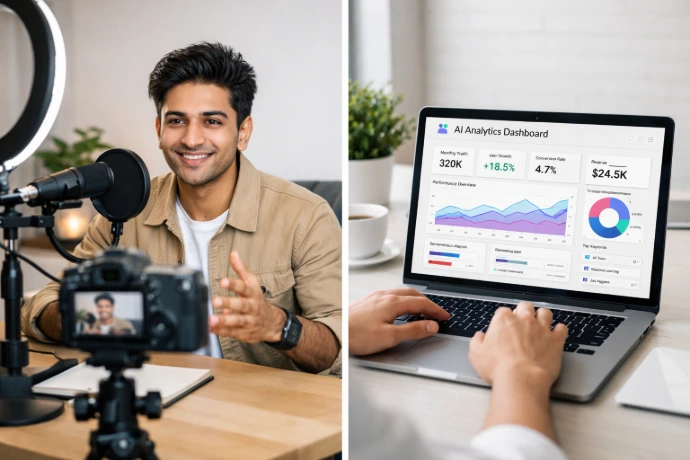 Influencer marketing expert collaborating with AI SaaS founders.